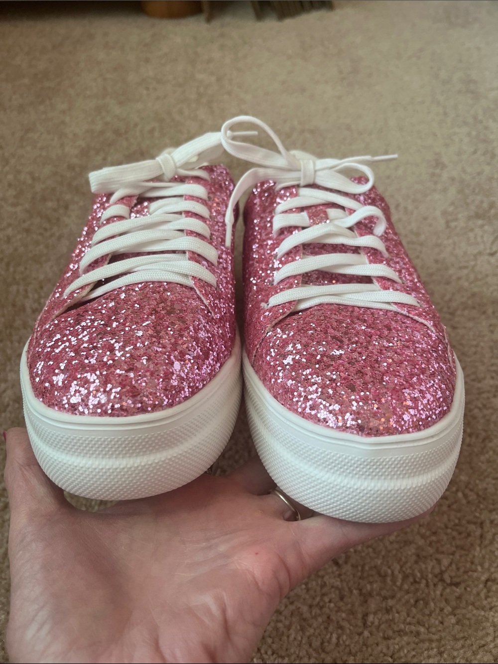 Hey Girl by Corkys Glaring Pink Glitter Sneakers - Picture 4 of 9